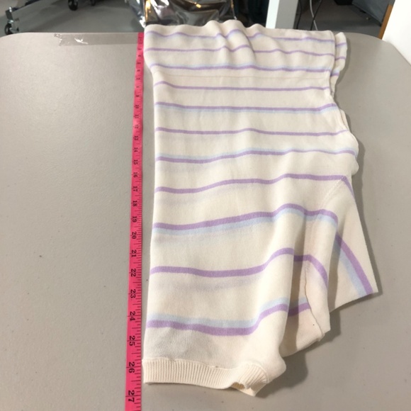 Loft Womens Sweater Top Size XXL White Cream Stripe Short Sleeve Soft Knit NEW - Picture 9 of 11